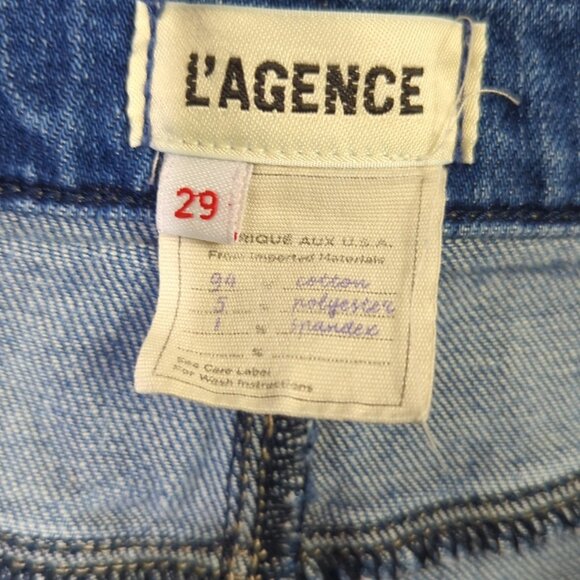 L'agence Jeans Women's 29 Blue Harris High Rise Cropped Denim - Picture 10 of 12